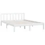 White solid pine wood bed frame 140x190 cm by vidaXL, Beds and slatted bases - Ref: Foro24-810063, Price: 100,56 €, Discount: %