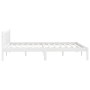 Estructura de cama de madera de pino maciza blanca 140x190 cm de vidaXL, Camas y somieres - Ref: Foro24-810063, Precio: 100,4...