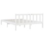 Estructura de cama de madera de pino maciza blanca 140x190 cm de vidaXL, Camas y somieres - Ref: Foro24-810063, Precio: 100,4...