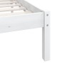 Estructura de cama de madera de pino maciza blanca 140x190 cm de vidaXL, Camas y somieres - Ref: Foro24-810063, Precio: 100,4...