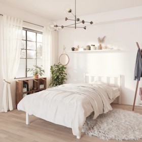 Estructura de cama de madera maciza de pino blanca 90x200 cm de vidaXL, Camas y somieres - Ref: Foro24-810068, Precio: 70,45 ...