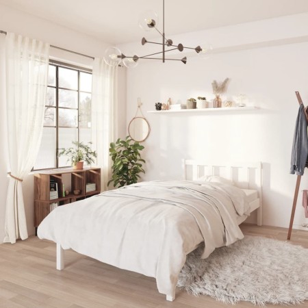 Estructura de cama de madera maciza de pino blanca 90x200 cm de vidaXL, Camas y somieres - Ref: Foro24-810068, Precio: 70,45 ...