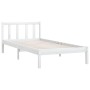 Estructura de cama de madera maciza de pino blanca 90x200 cm de vidaXL, Camas y somieres - Ref: Foro24-810068, Precio: 70,45 ...