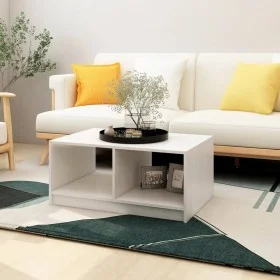 Mesa de centro de madera maciza de pino blanco 75x50x33,5 cm de vidaXL, Mesas de centro - Ref: Foro24-809907, Precio: 42,25 €...