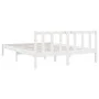 Solid white pine wood bed frame 135x190 cm by vidaXL, Beds and slatted bases - Ref: Foro24-810058, Price: 112,68 €, Discount: %