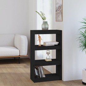 Estantería/divisor de espacios madera pino negro 60x30x103,5 cm en Librerías y estanterías | Comprar online en Foru.es