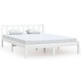 Estructura de cama de madera maciza de pino blanco 140x200 cm de vidaXL, Camas y somieres - Ref: Foro24-810083, Precio: 95,12...