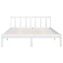 Estructura de cama de madera maciza de pino blanco 140x200 cm de vidaXL, Camas y somieres - Ref: Foro24-810083, Precio: 95,12...