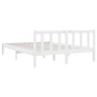 Estructura de cama de madera maciza de pino blanco 140x200 cm de vidaXL, Camas y somieres - Ref: Foro24-810083, Precio: 95,12...