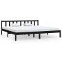 Solid black pine wood bed frame 200x200 cm by vidaXL, Beds and slatted bases - Ref: Foro24-810106, Price: 147,78 €, Discount: %
