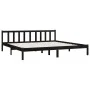 Solid black pine wood bed frame 200x200 cm by vidaXL, Beds and slatted bases - Ref: Foro24-810106, Price: 147,78 €, Discount: %