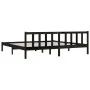 Solid black pine wood bed frame 200x200 cm by vidaXL, Beds and slatted bases - Ref: Foro24-810106, Price: 147,78 €, Discount: %