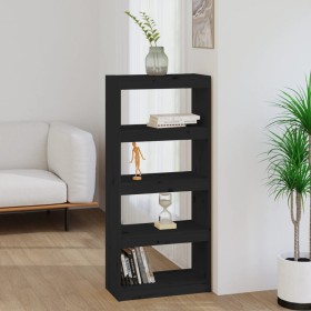 Estantería/divisor de espacios madera pino negro 60x30x135,5 cm en Librerías y estanterías | Comprar online en Foru.es