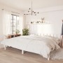 Estructura de cama de madera maciza de pino blanca 200x200 cm de vidaXL, Camas y somieres - Ref: Foro24-810103, Precio: 91,28...