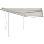 Toldo manual retráctil con postes crema 4,5x3,5 m en Toldos | Comprar online en Foru.es