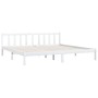 Estructura de cama de madera maciza de pino blanca 200x200 cm de vidaXL, Camas y somieres - Ref: Foro24-810103, Precio: 91,28...