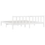 Estructura de cama de madera maciza de pino blanca 200x200 cm de vidaXL, Camas y somieres - Ref: Foro24-810103, Precio: 91,28...