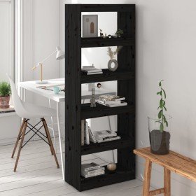 Estantería/divisor de espacios madera pino negro 60x30x167,5 cm en Librerías y estanterías | Comprar online en Foru.es