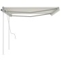 Toldo manual retráctil con postes crema 4,5x3,5 m en Toldos | Comprar online en Foru.es
