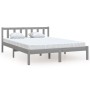 Estructura de cama madera maciza de pino gris 150x200 cm de vidaXL, Camas y somieres - Ref: Foro24-810089, Precio: 111,67 €, ...