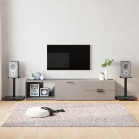 Soportes de altavoces 2 uds vidrio templado negro 1 pilar de vidaXL, Soportes para altavoces - Ref: Foro24-51811, Precio: 58,...