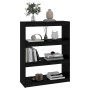 Estantería/divisor de espacios madera pino negro 80x30x103,5 cm en Librerías y estanterías | Comprar online en Foru.es