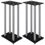 Soportes altavoces 2 uds vidrio templado plata negro 4 pilares de vidaXL, Soportes para altavoces - Ref: Foro24-51818, Precio...