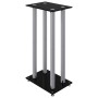 Soportes altavoces 2 uds vidrio templado plata negro 4 pilares de vidaXL, Soportes para altavoces - Ref: Foro24-51818, Precio...