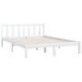Estructura de cama madera maciza de pino blanca 150x200 cm de vidaXL, Camas y somieres - Ref: Foro24-810088, Precio: 99,75 €,...