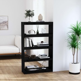 Estantería/divisor de espacios madera pino negro 80x30x135,5 cm en Librerías y estanterías | Comprar online en Foru.es