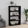 Estantería/divisor de espacios madera pino negro 80x30x135,5 cm en Librerías y estanterías | Comprar online en Foru.es