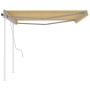 Toldo manual retráctil con postes amarillo y blanco 4,5x3,5 m en Toldos | Comprar online en Foru.es