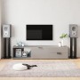 Soportes de altavoces 2 uds vidrio templado negro 4 pilares de vidaXL, Soportes para altavoces - Ref: Foro24-51817, Precio: 1...