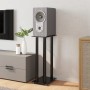 Soportes de altavoces 2 uds vidrio templado negro 4 pilares de vidaXL, Soportes para altavoces - Ref: Foro24-51817, Precio: 1...