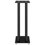 Soportes de altavoces 2 uds vidrio templado negro 4 pilares de vidaXL, Soportes para altavoces - Ref: Foro24-51817, Precio: 1...