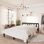 Estructura de cama de madera maciza de pino negra 140x190 cm de vidaXL, Camas y somieres - Ref: Foro24-810066, Precio: 141,76...