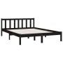 Estructura de cama de madera maciza de pino negra 140x190 cm de vidaXL, Camas y somieres - Ref: Foro24-810066, Precio: 141,76...