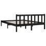 Estructura de cama de madera maciza de pino negra 140x190 cm de vidaXL, Camas y somieres - Ref: Foro24-810066, Precio: 141,76...