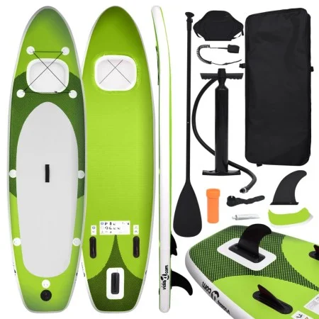 Set de tabla de paddle surf hinchable verde 360x81x10 cm de vidaXL, Paddleboards - Ref: Foro24-93391, Precio: 263,18 €, Descu...