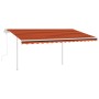 Toldo manual retráctil con postes naranja y marrón 4,5x3,5 m en Toldos | Comprar online en Foru.es