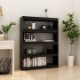 Estantería divisor de espacios madera pino negro 100x30x135,5cm en Librerías y estanterías | Comprar online en Foru.es
