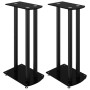 Soportes de altavoces 2 uds vidrio templado negro 3 pilares de vidaXL, Soportes para altavoces - Ref: Foro24-51804, Precio: 9...