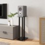 Soportes de altavoces 2 uds vidrio templado negro 3 pilares de vidaXL, Soportes para altavoces - Ref: Foro24-51804, Precio: 9...