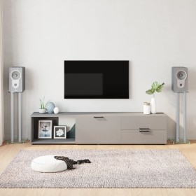 Soportes de altavoces 2 uds vidrio templado plateado 3 pilares de vidaXL, Soportes para altavoces - Ref: Foro24-51802, Precio...