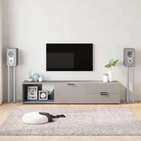 Soportes de altavoces 2 uds vidrio templado plateado 3 pilares de vidaXL, Soportes para altavoces - Ref: Foro24-51802, Precio...