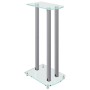 Soportes de altavoces 2 uds vidrio templado plateado 3 pilares de vidaXL, Soportes para altavoces - Ref: Foro24-51802, Precio...