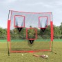 Red de béisbol portátil poliéster negro y rojo 183x105x183 cm de vidaXL, Pelotas de béisbol - Ref: Foro24-93747, Precio: 107,...