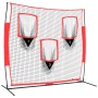 Red de béisbol portátil poliéster negro y rojo 183x105x183 cm de vidaXL, Pelotas de béisbol - Ref: Foro24-93747, Precio: 107,...
