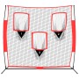Red de béisbol portátil poliéster negro y rojo 183x105x183 cm de vidaXL, Pelotas de béisbol - Ref: Foro24-93747, Precio: 107,...