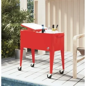 Carrito nevera con ruedas rojo 92x43x89 cm de vidaXL, Neveras - Ref: Foro24-93743, Precio: 180,52 €, Descuento: %